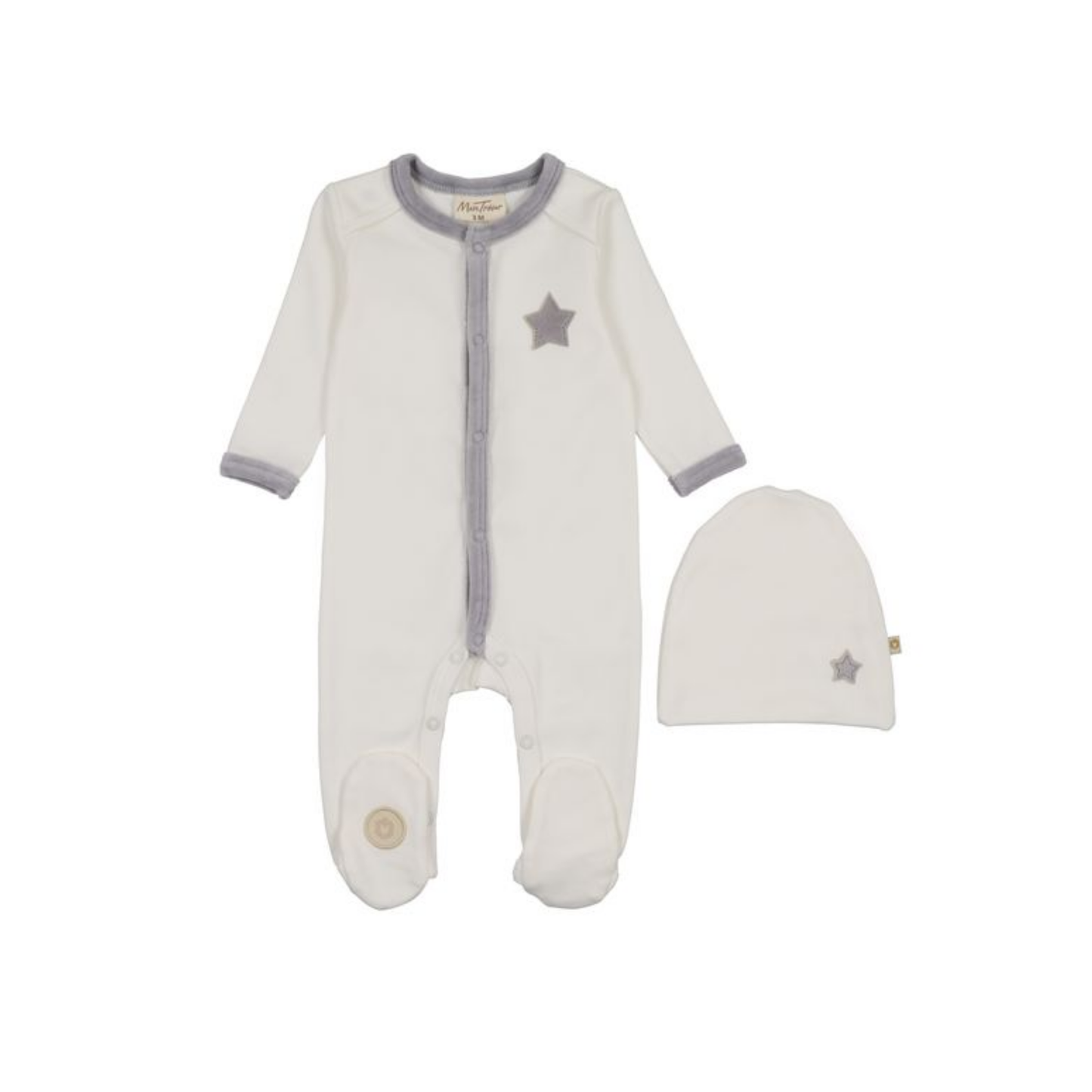 Mon Tresor Patch Velour Footie