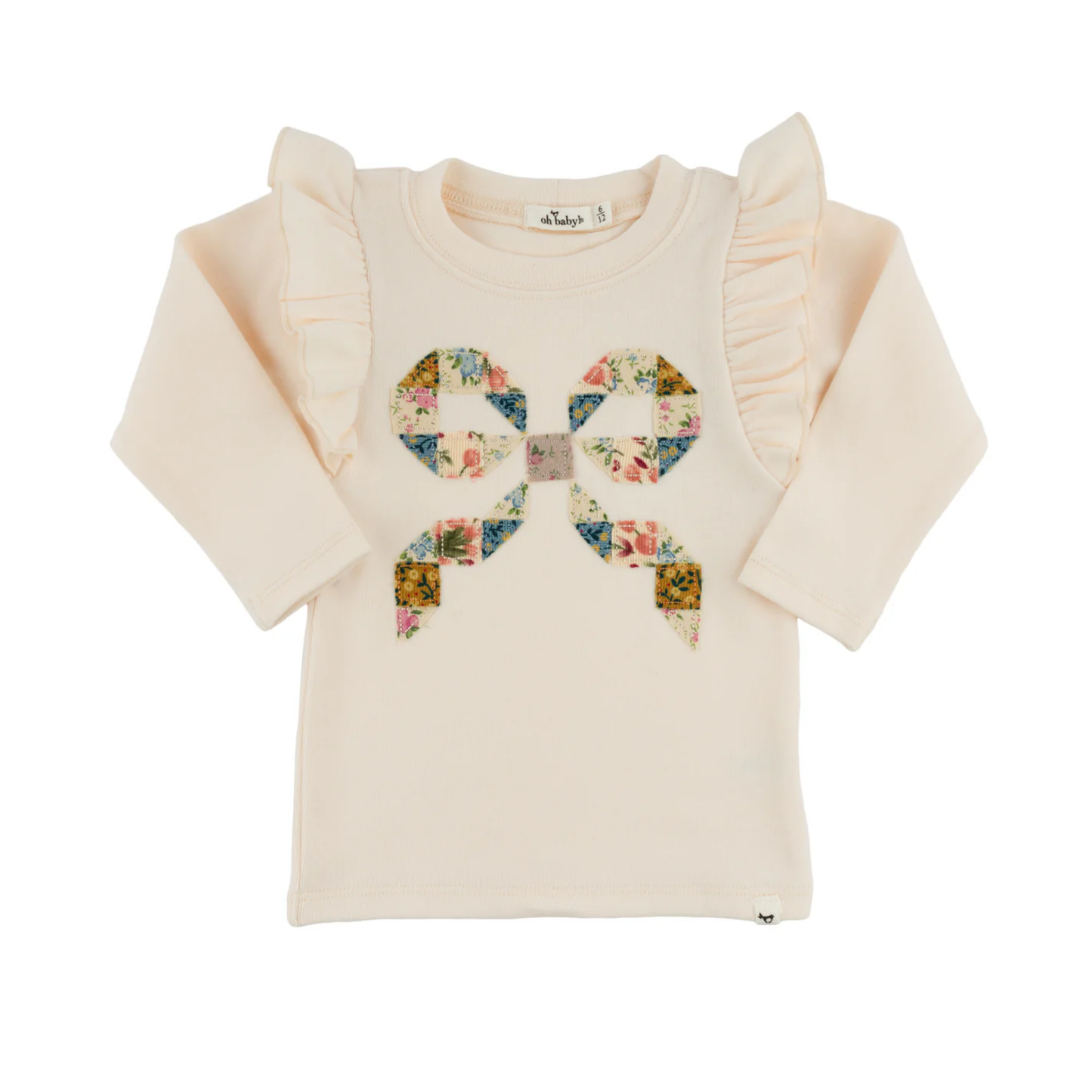 Oh Baby! Floral Quilt Bow Baby Rib Ls Millie Tee