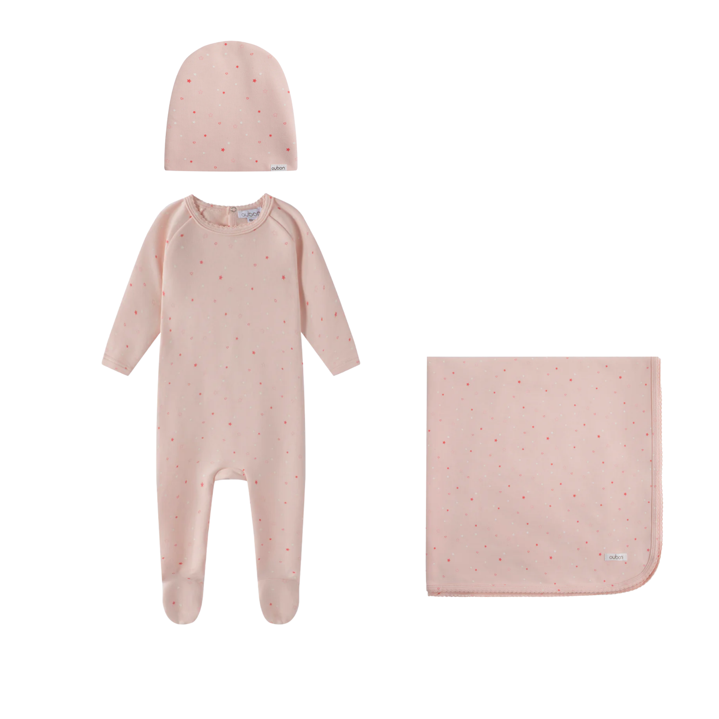 Oubon Cotton Allover Star/Heart Footie