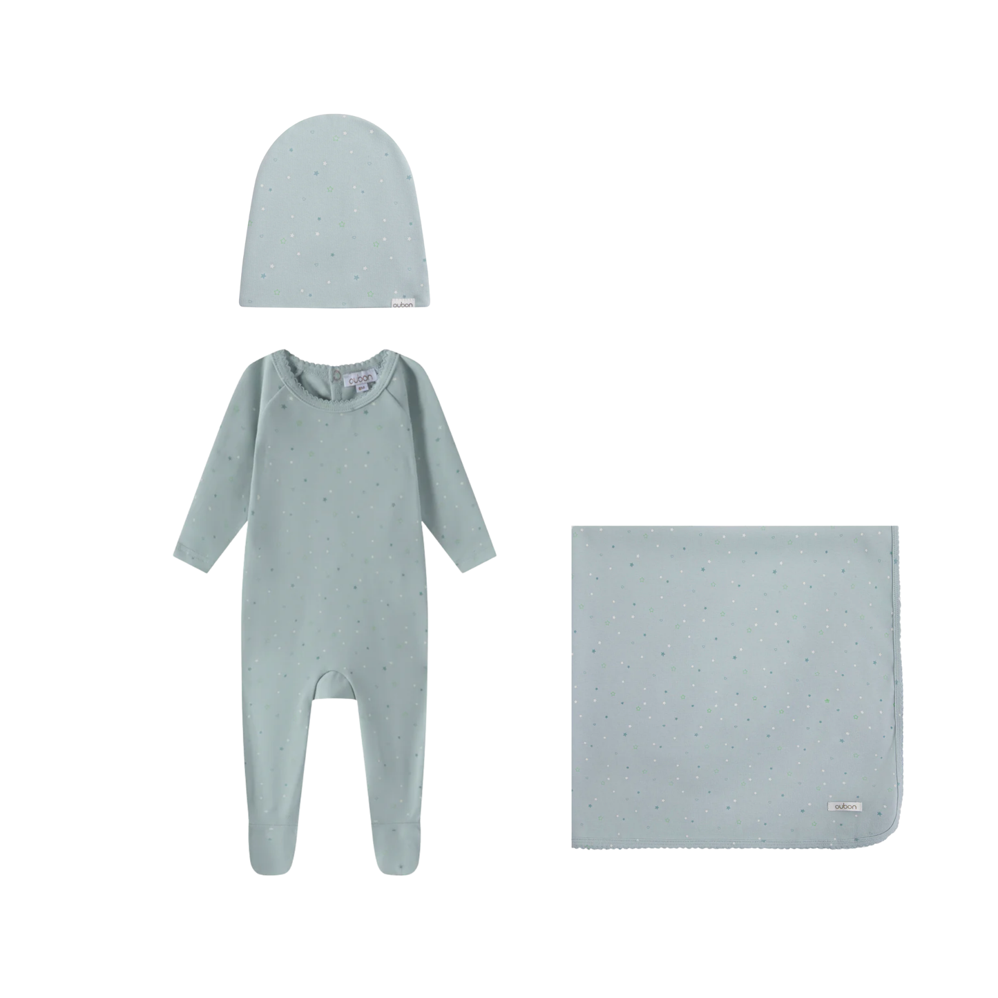Oubon Cotton Allover Star/Heart Footie