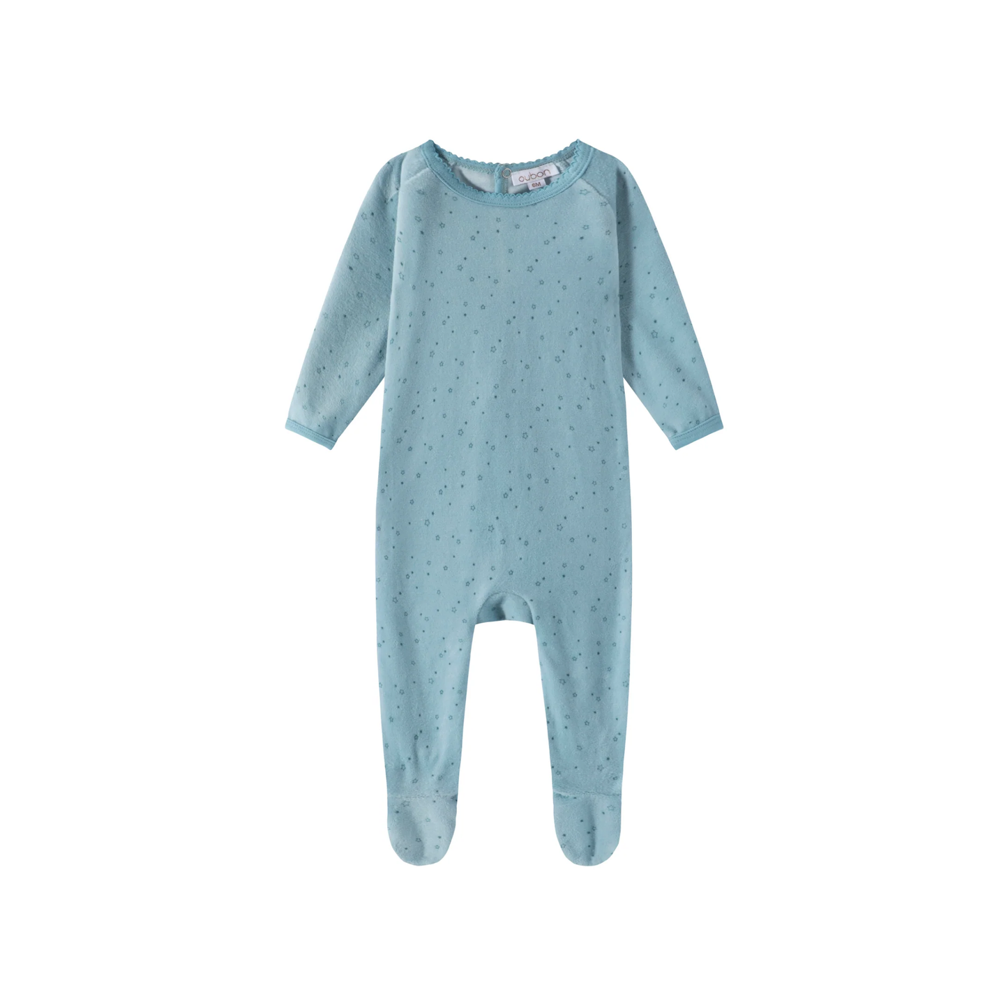 Oubon Allover Star Print Velour Footie