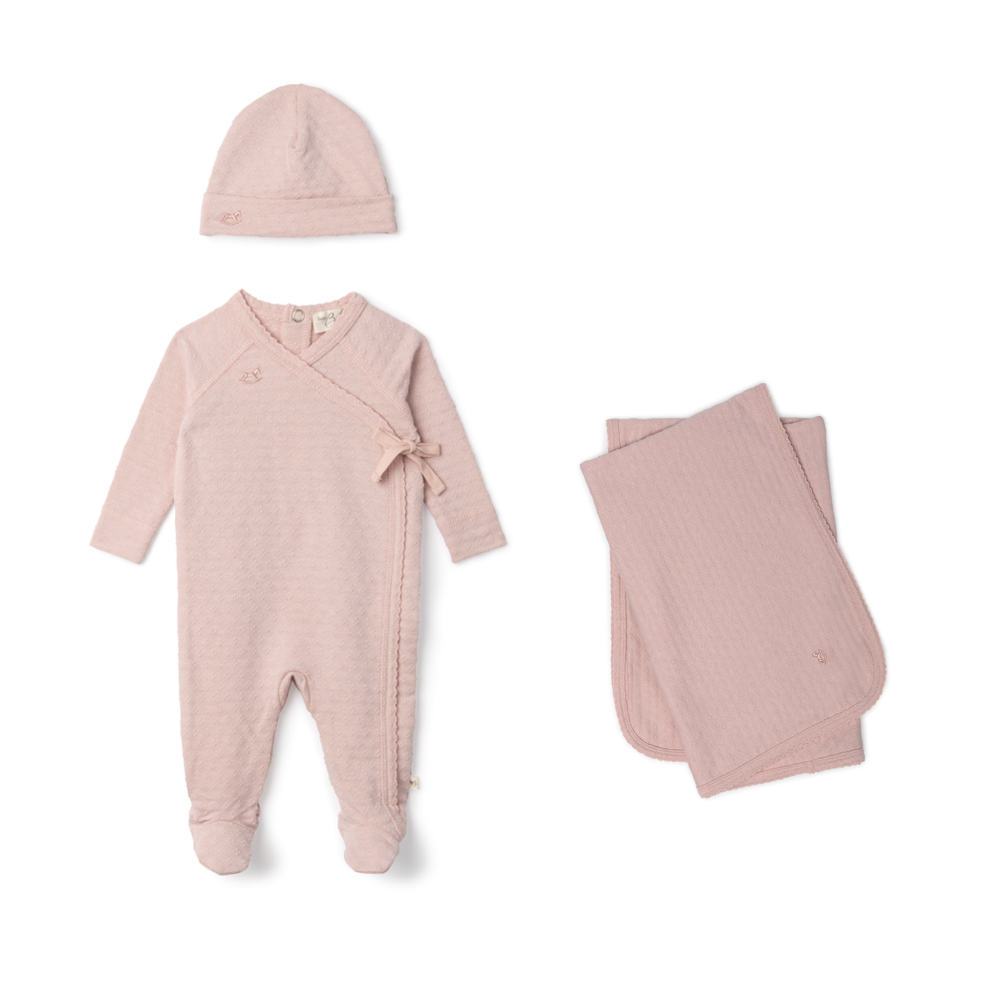 Bebe Bella Embossed Diamond Wrap Stretchie Set