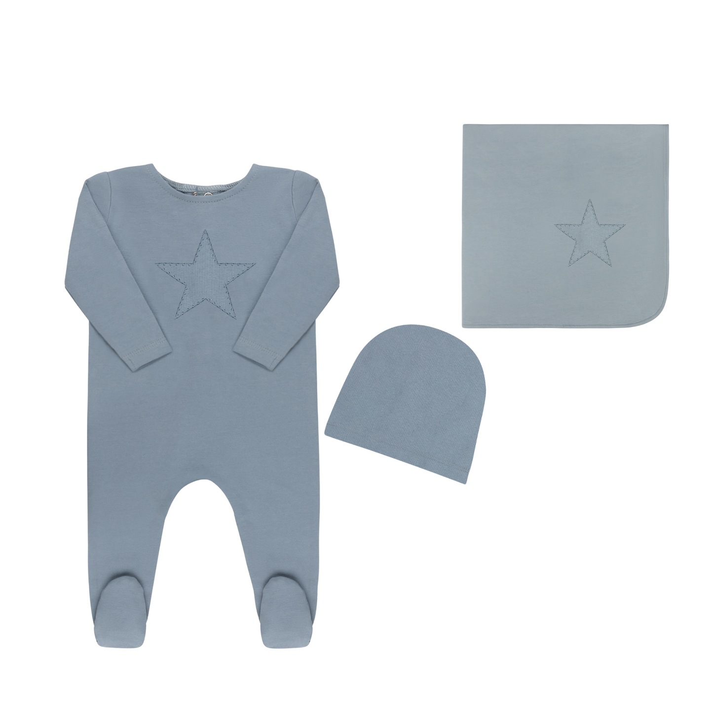 Tricot Bebe Ribbed Logo Footie Set