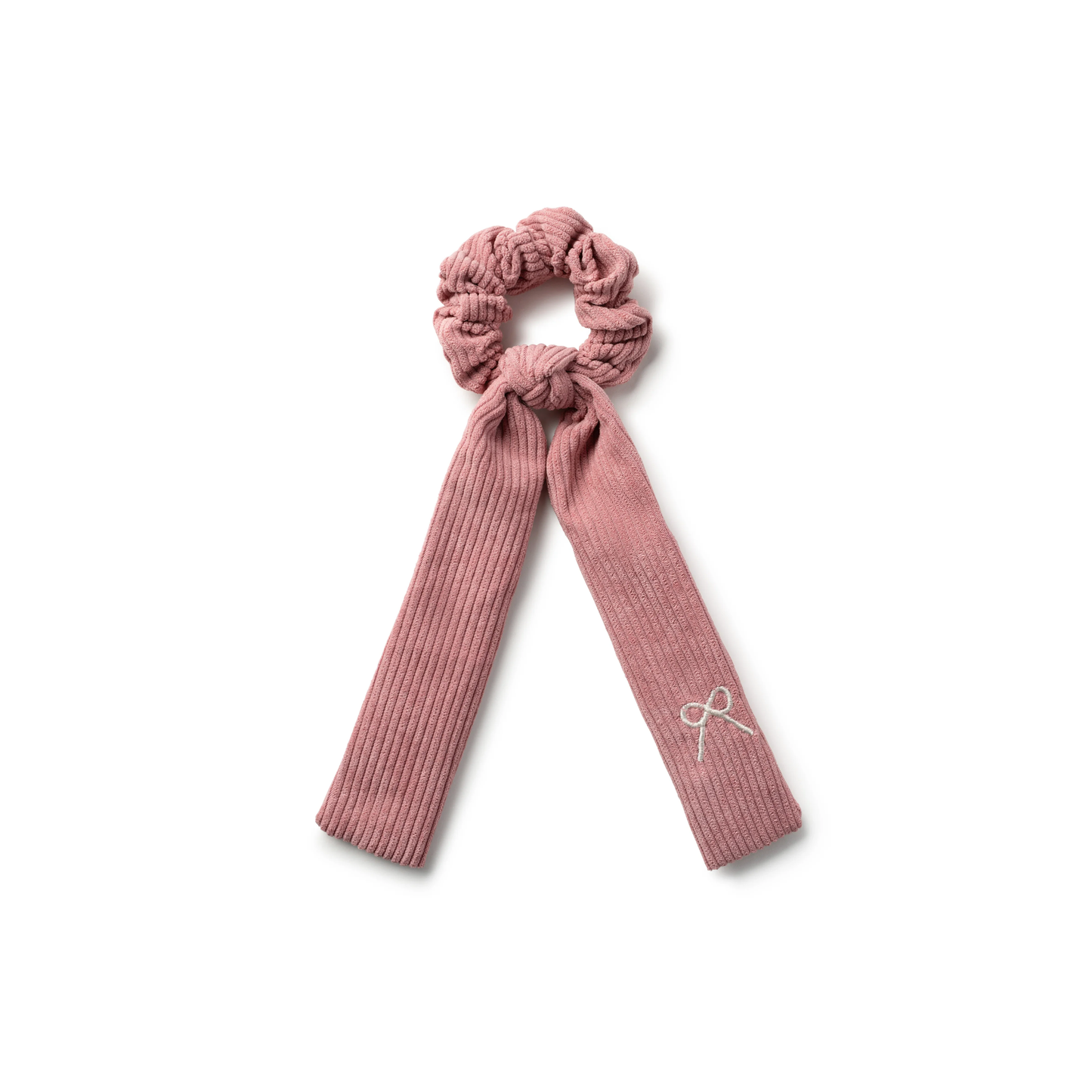 Halo Luxe Mia Corduroy Signature Logo Bow Long Tail Scrunchie