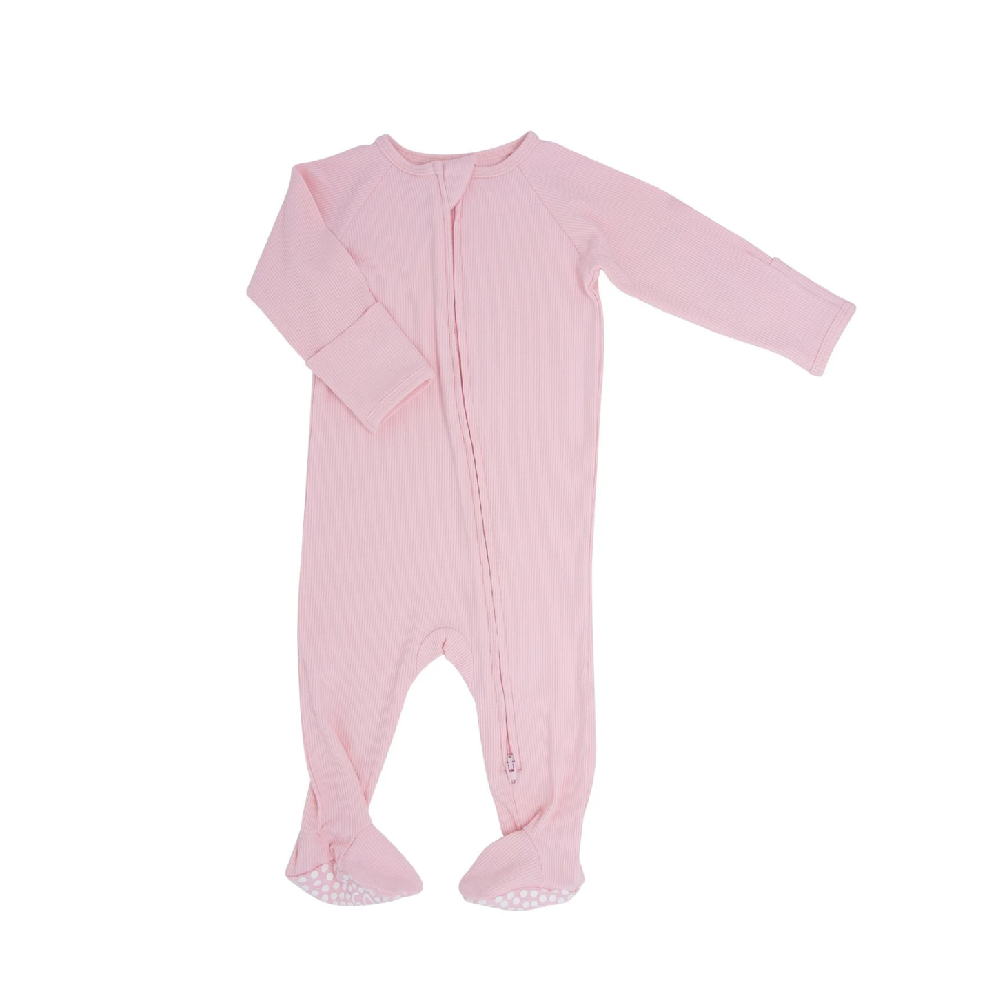 Sweet Bamboo Ribbed Zipper Footie