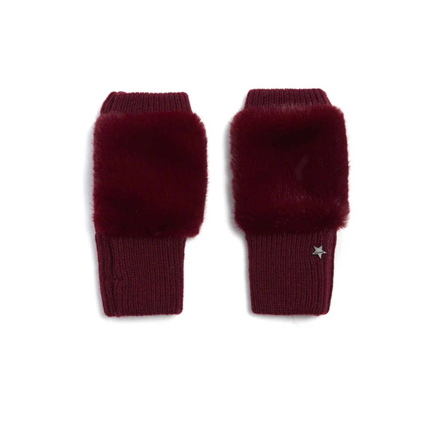 Jocelyn Faux Fur Texty Time Knit Fingerless Mitten