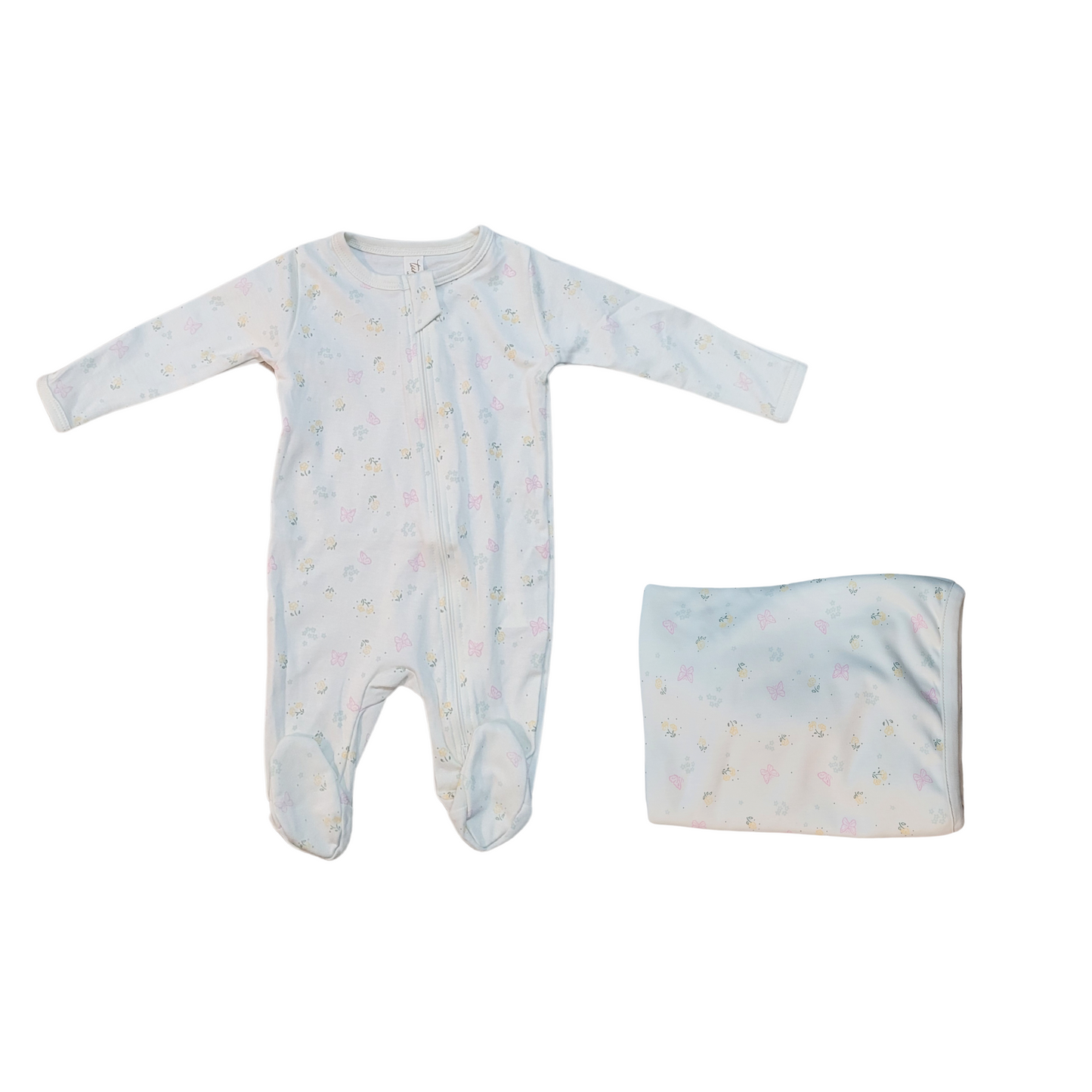 Tuntun Butterflies Zip Footie Set
