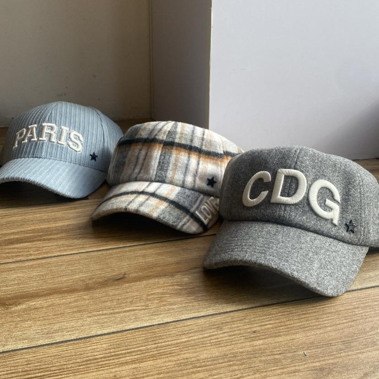 Jocelyn Plaid Love Embroidered Baseball Hat