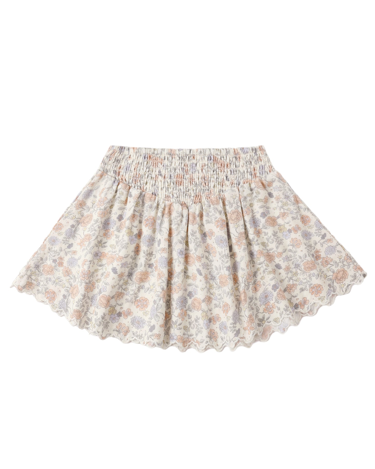 Rylee+Cru Ivory Smocked Bloom Short Skirt