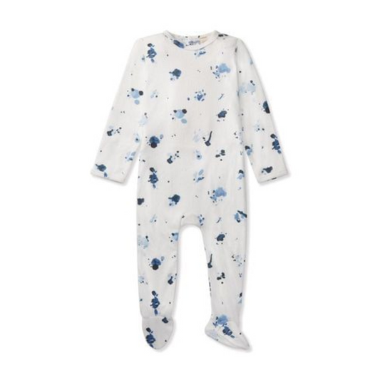 Minimoi Unisex Pointelle Abstract Watercolor Print Footie