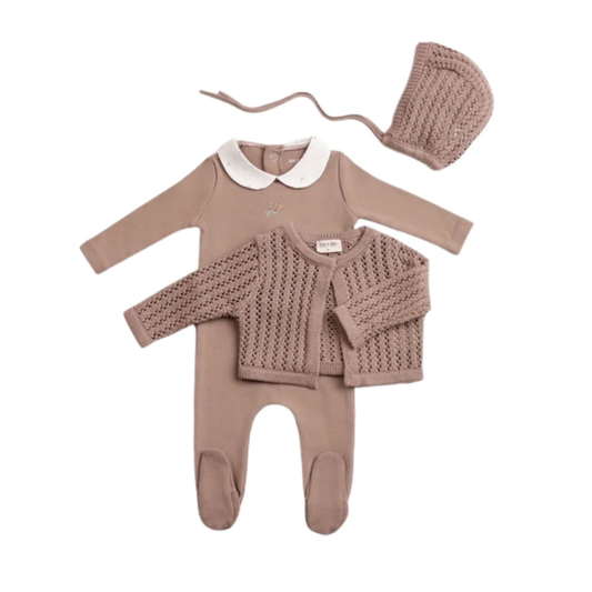 Bee And Dee Cocoa Delicata Ensemble Footie