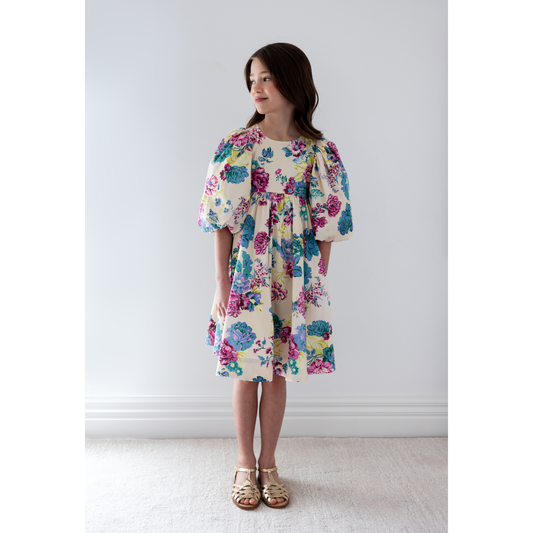 Petite Amalie Nude Jewel Print Poplin Dress