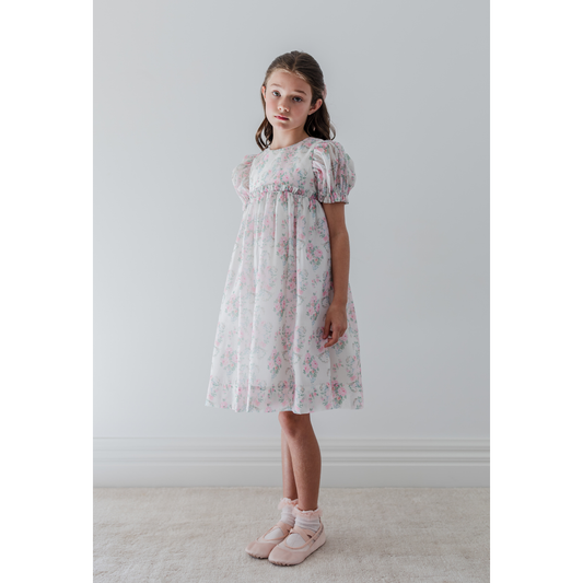 Petite Amalie Vintage Wallpaper Organza Dress