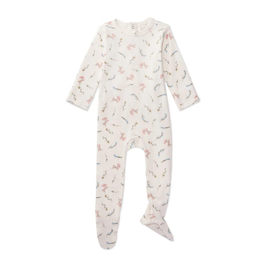 MiniMoi Ribbed Floral Footie