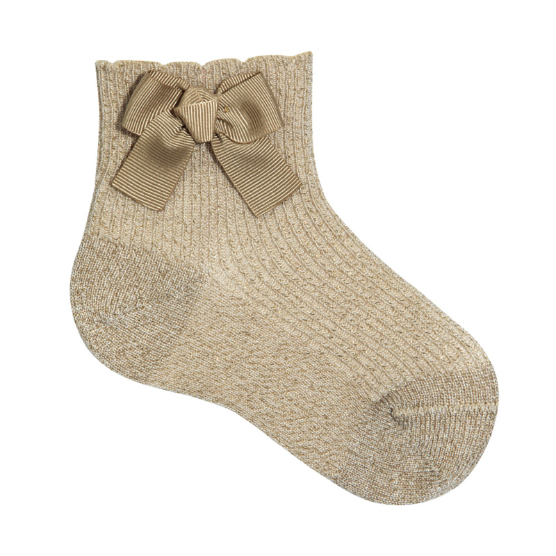 Condor Shimmer Sock With Grosgrain Bow