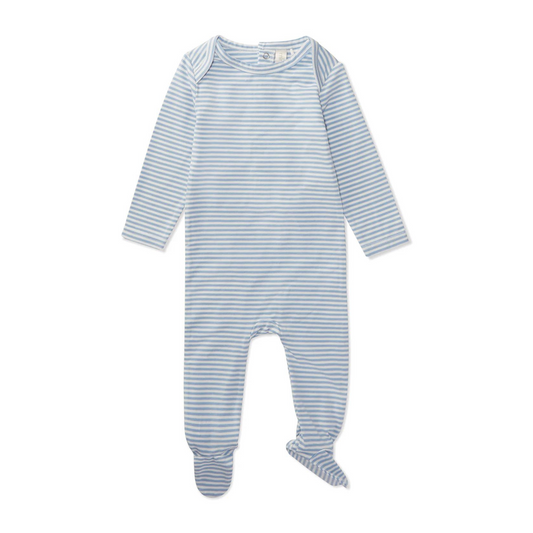 MiniMoi Striped Shoulder Flap Footie