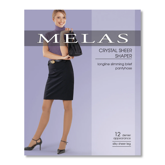 Melas Womens 12 Denier Crystal Sheer Longline Shaper Pantyhose
