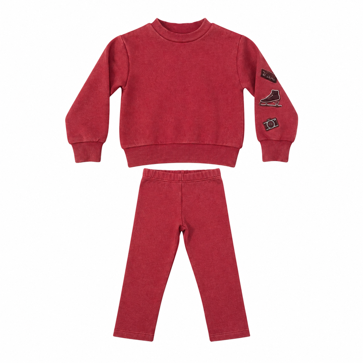 Bonjoy Red Wash Alpes Sweatshirt Set