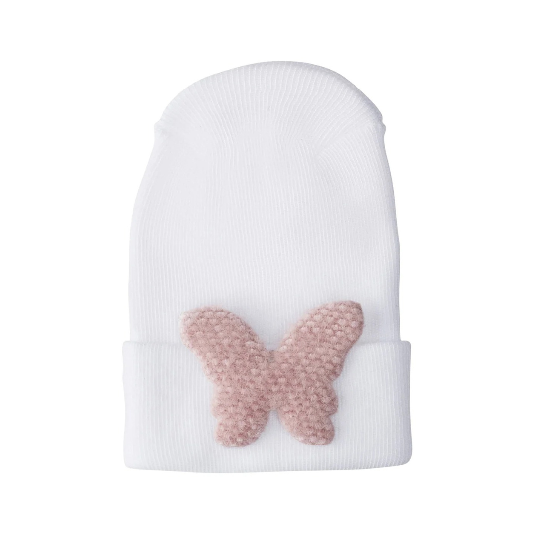Adora Mauve Hospital Hat - Fuzzy Butterfly