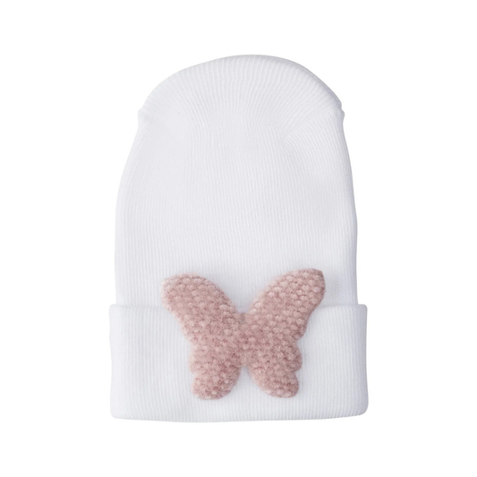 Adora Mauve Hospital Hat - Fuzzy Butterfly