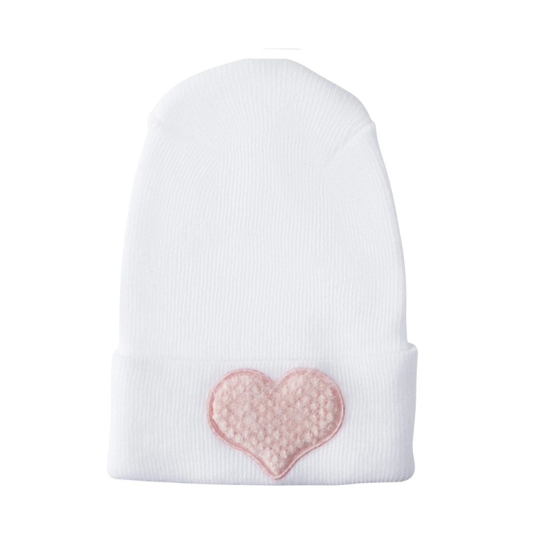 Adora Blush Hospital Hat - Fuzzy Heart