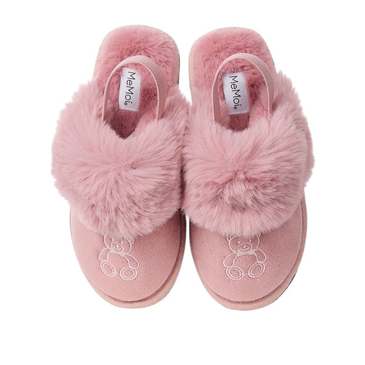 Memoi Blush Teddy Suede Slipper