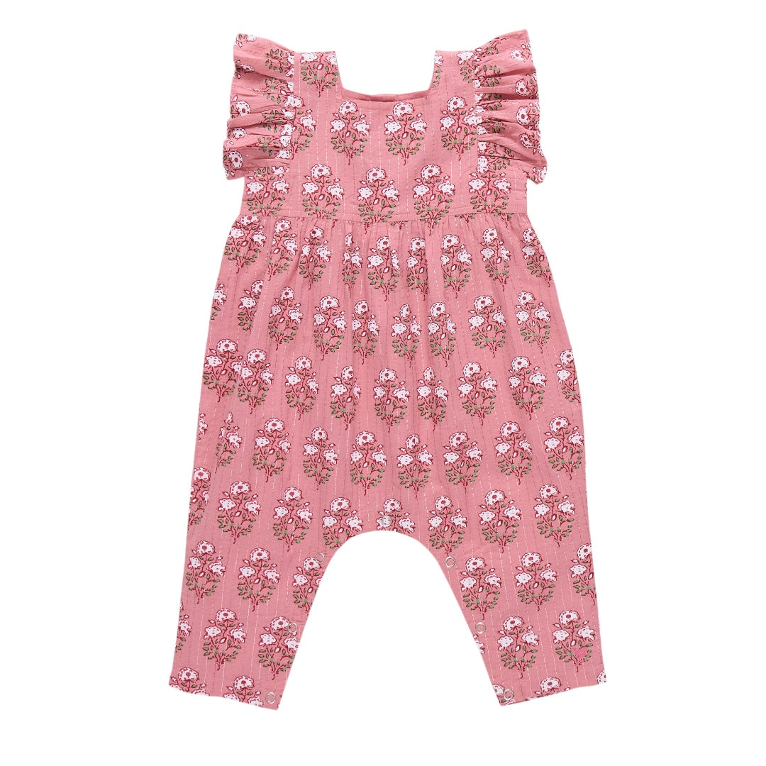 Pink Chicken Pink Strawflower Elsie Sleeveless Romper
