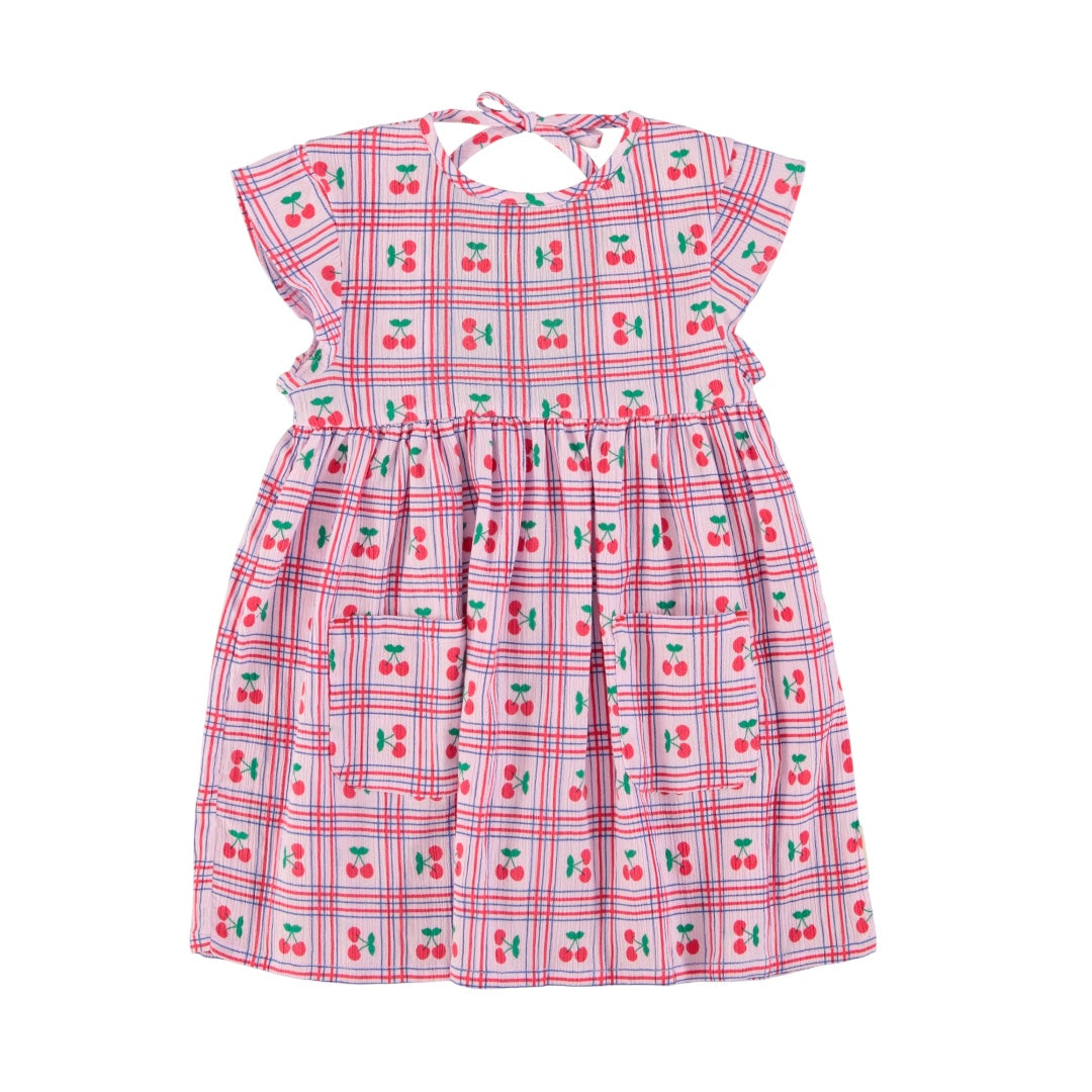 Piupiuchick Lilac / Cherries Allover Short Dress