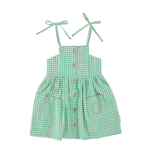 Piupiuchick Green & Ecru Short Dress