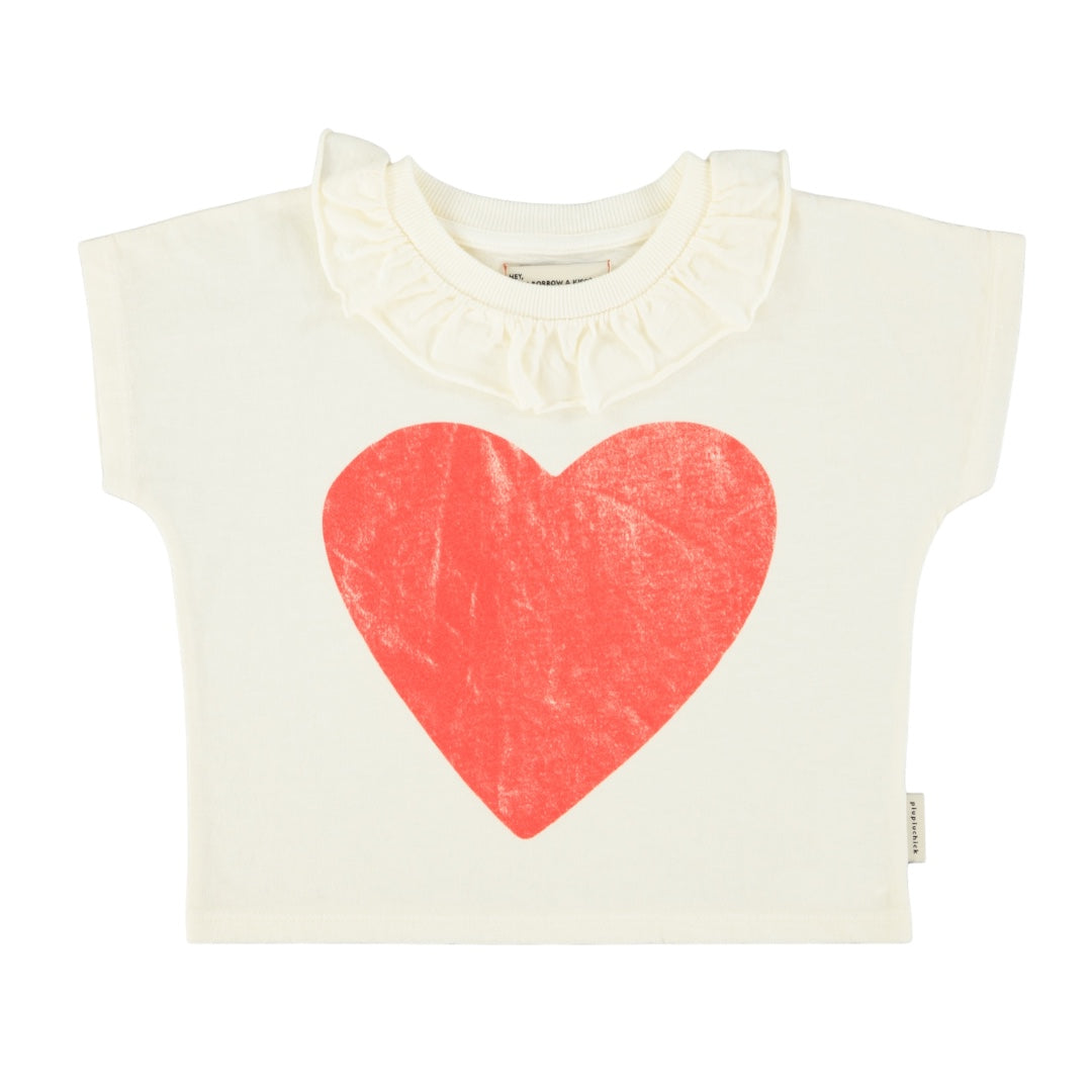 Piupiuchick Ecru / Red Heart Collar Tee