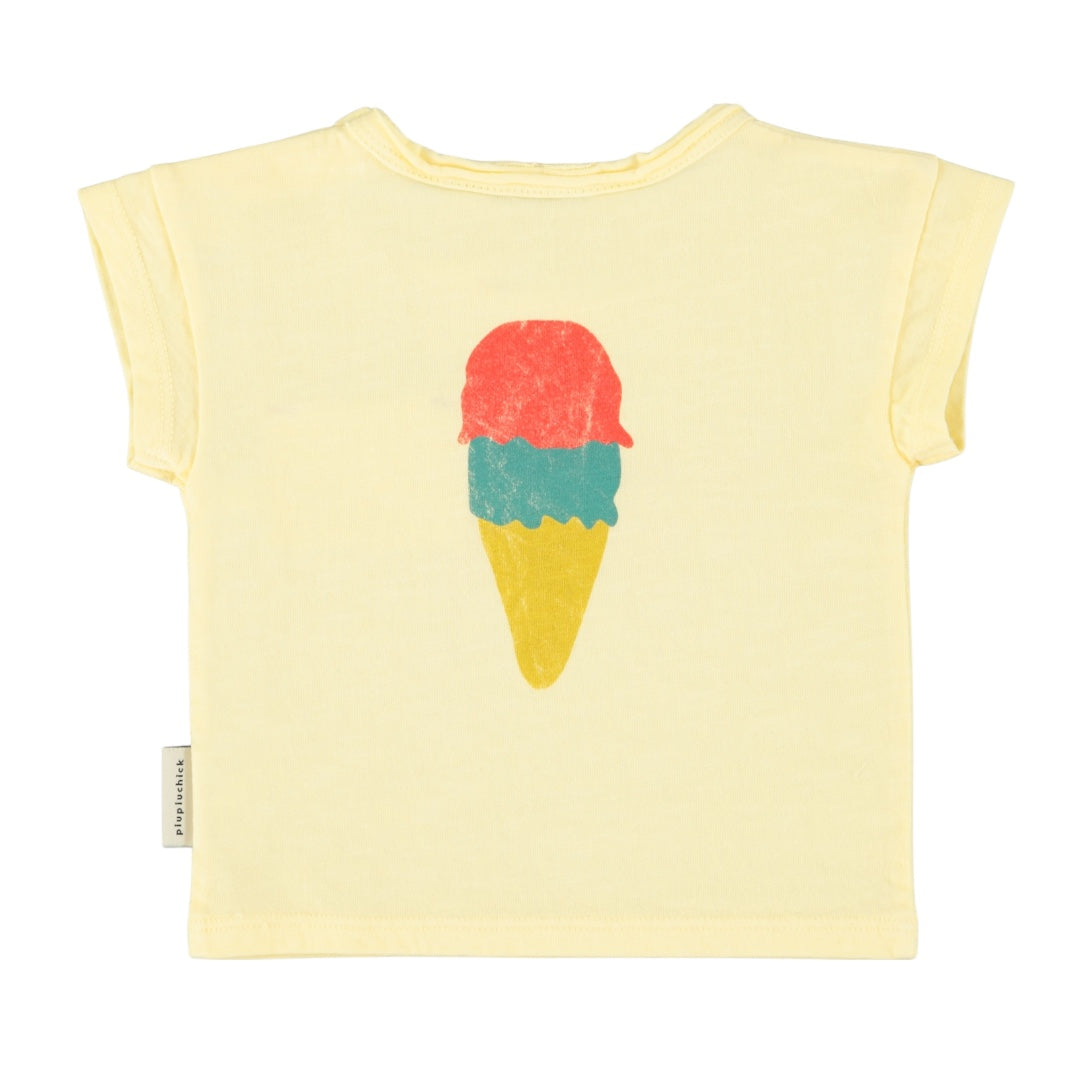 Piupiuchick Light Yellow Infant Beach Bar Short Sleeve Tee