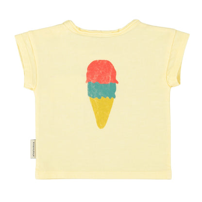 Piupiuchick Light Yellow Infant Beach Bar Short Sleeve Tee