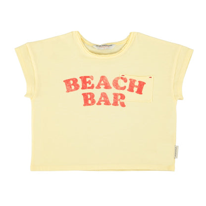 Piupiuchick Light Yellow Beach Bar Print Short Sleeve Tee