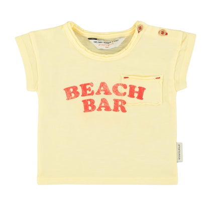 Piupiuchick Light Yellow Infant Beach Bar Short Sleeve Tee