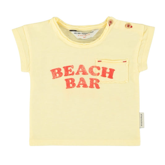 Piupiuchick Light Yellow Infant Beach Bar Short Sleeve Tee