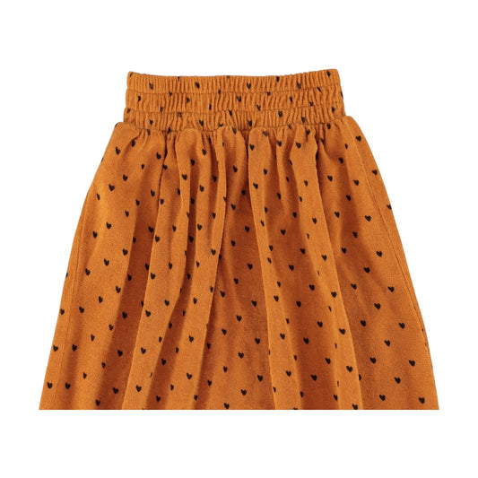 Piupiuchick Camel /Black Hearts Knee Length Skirt