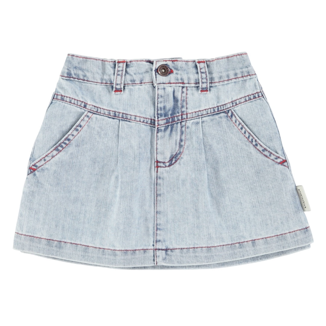 Piupiuchick Blue Light Denim Skirt
