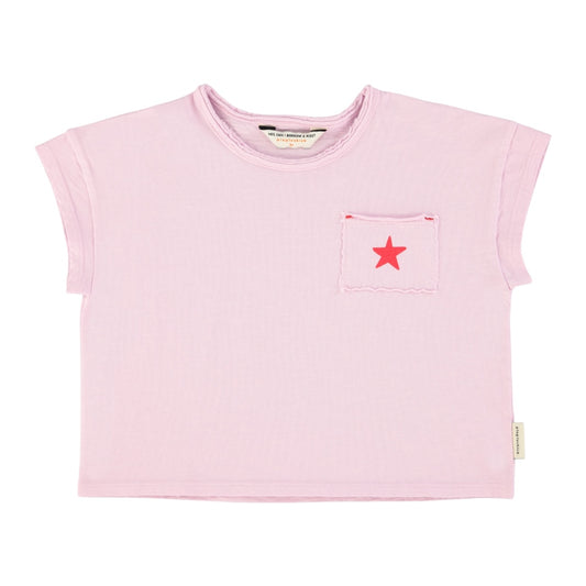 Piupiuchick Lilac A Print Short Sleeve T-Shirt