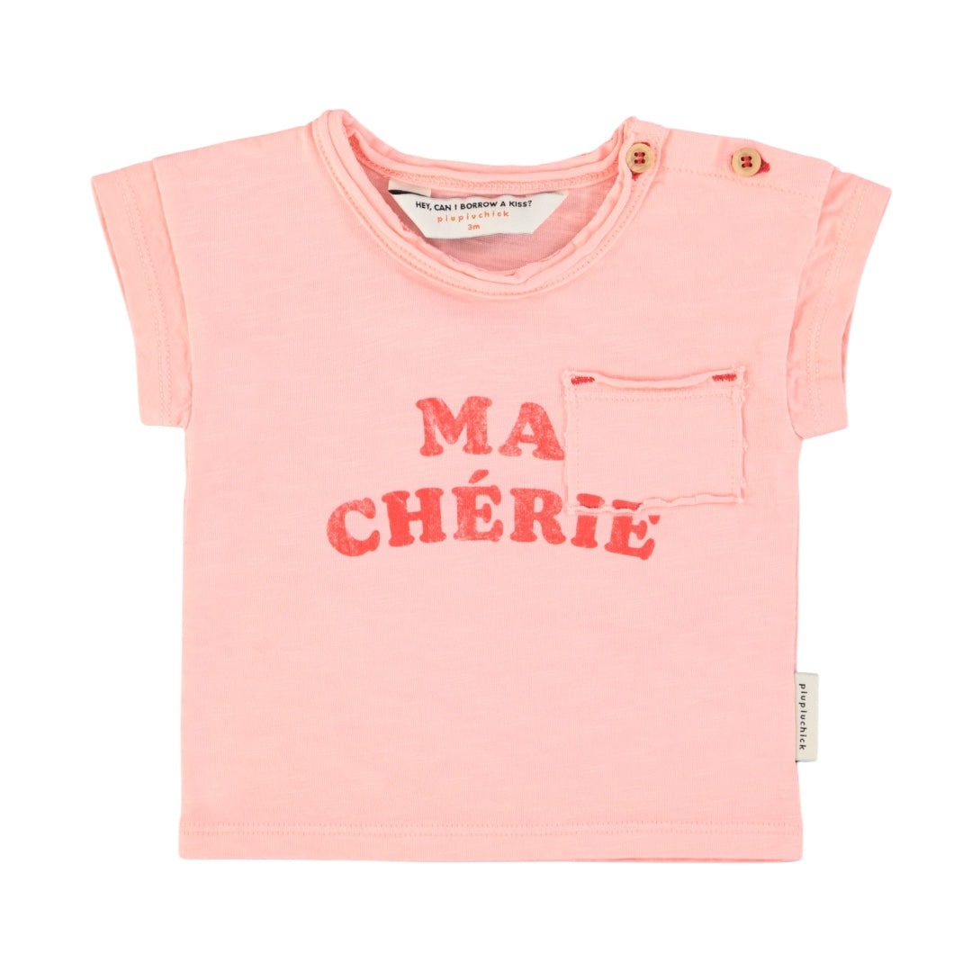 Piupiuchick Light Pink Infant Ma Cherie Print Short Sleeve Tee