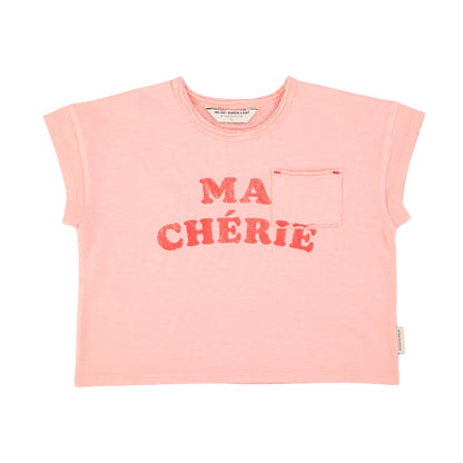 Piupiuchick Light Pink Ma Cherie Print Short Sleeve Tee