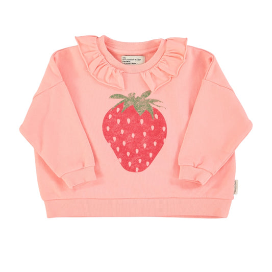 Piupiuchick Lt Pink /Strawberry Collar Sweatshirt
