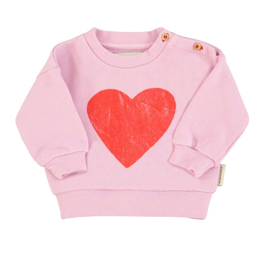 Piupiuchick Lilac / Red Heart Infant Long Sleeve Sweatshirt