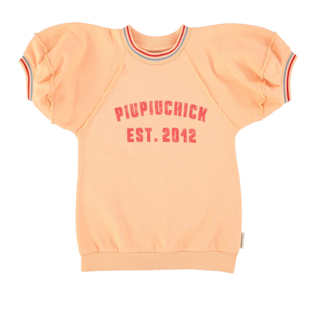 Piupiuchick Peach Logo Sweatshirt Dress