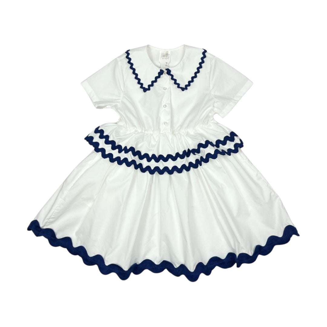 Tia Cibani Pearl Ric Rac Shirt Dress