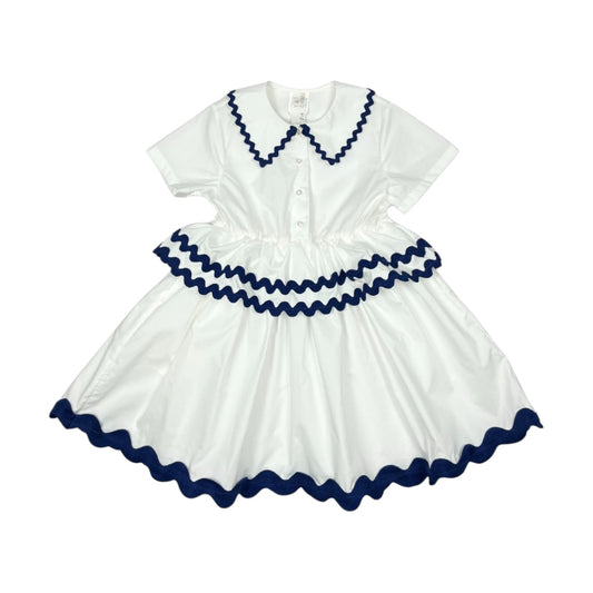 Tia Cibani Pearl Ric Rac Shirt Dress