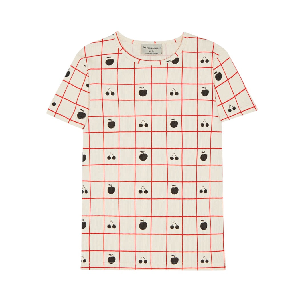The Campamento Ecru Fruits Allover Short Sleeve Tee
