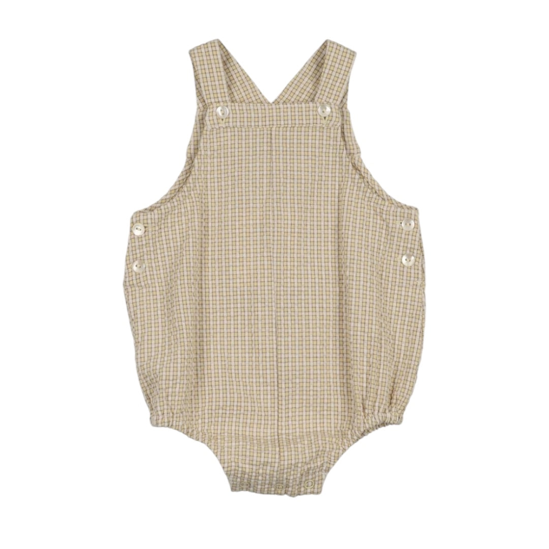 Analogie Yellow Mini Plaid Sunny Blossoms Romper