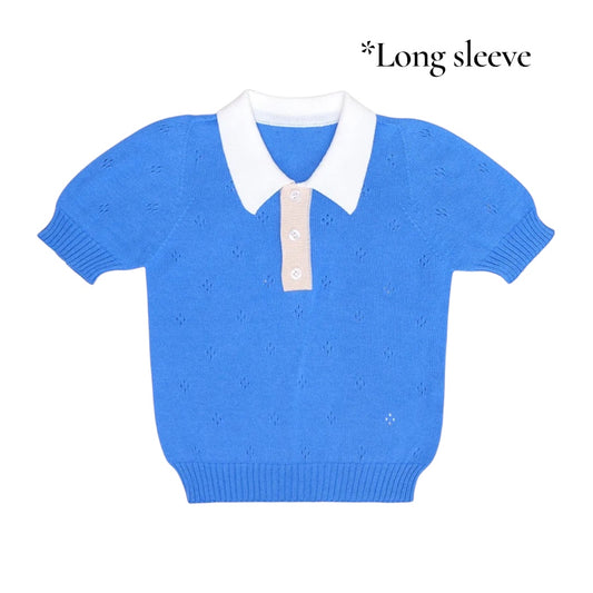 Paade Mode Dark Blue Kai Polo Longer Sleeves Shirt