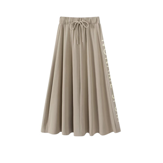 Noname Brown/Taupe Sport Logo Midi Length Skirt