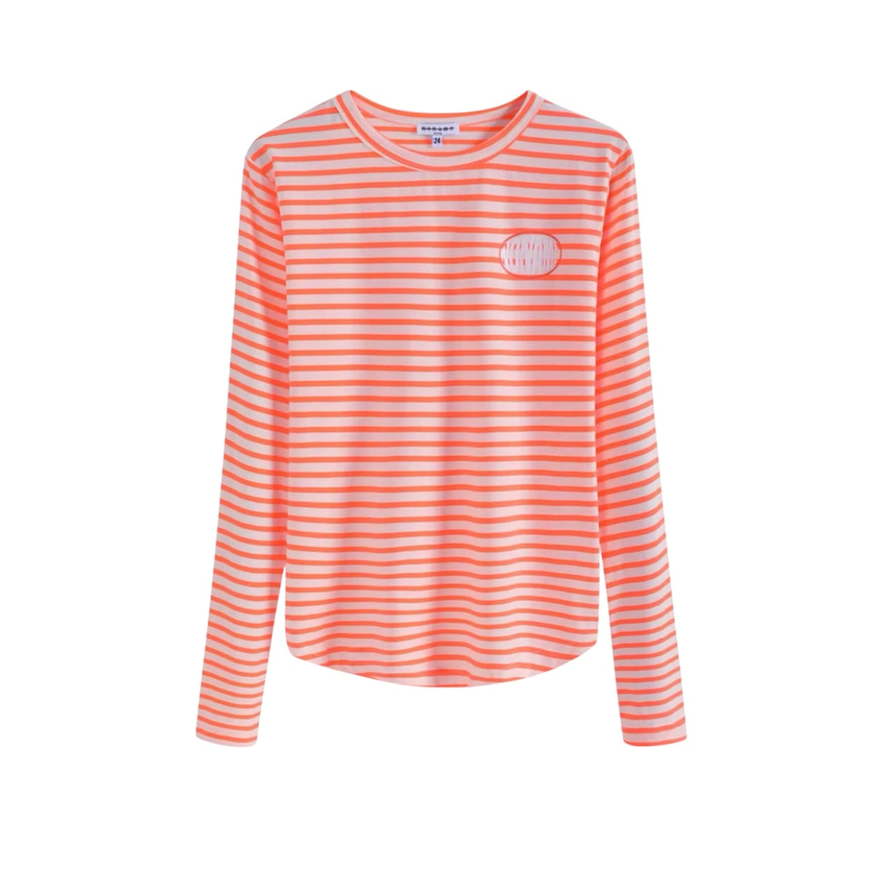 Noname Orange Patch Stripe Long Sleeve Top